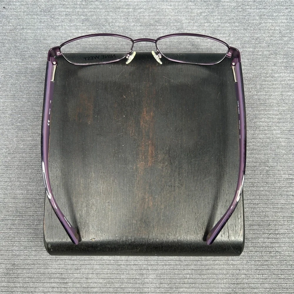 Nine West NW1036 500 Purple Oval Semi-Rimless Y2k Eyeglasses Frames 52-16-135
